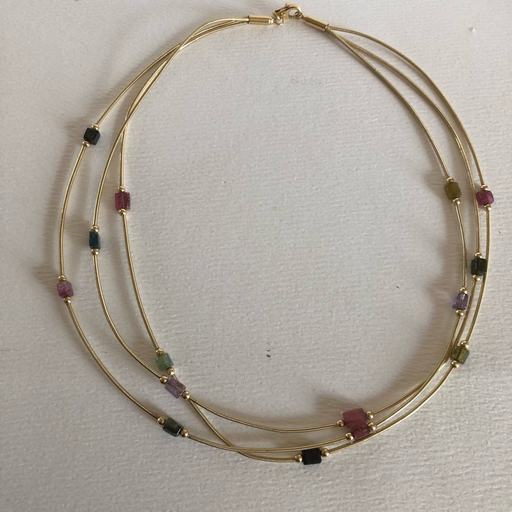 14k necklace with gemstones